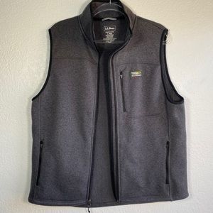 L.L. Bean Men's Size L Slightly Fitted Gray Fleece Zip Up Vest